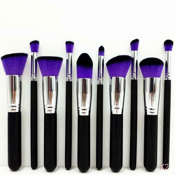 2x 10pcs Makeup Brushes Set Foundation Eyeshadow Nose Lip