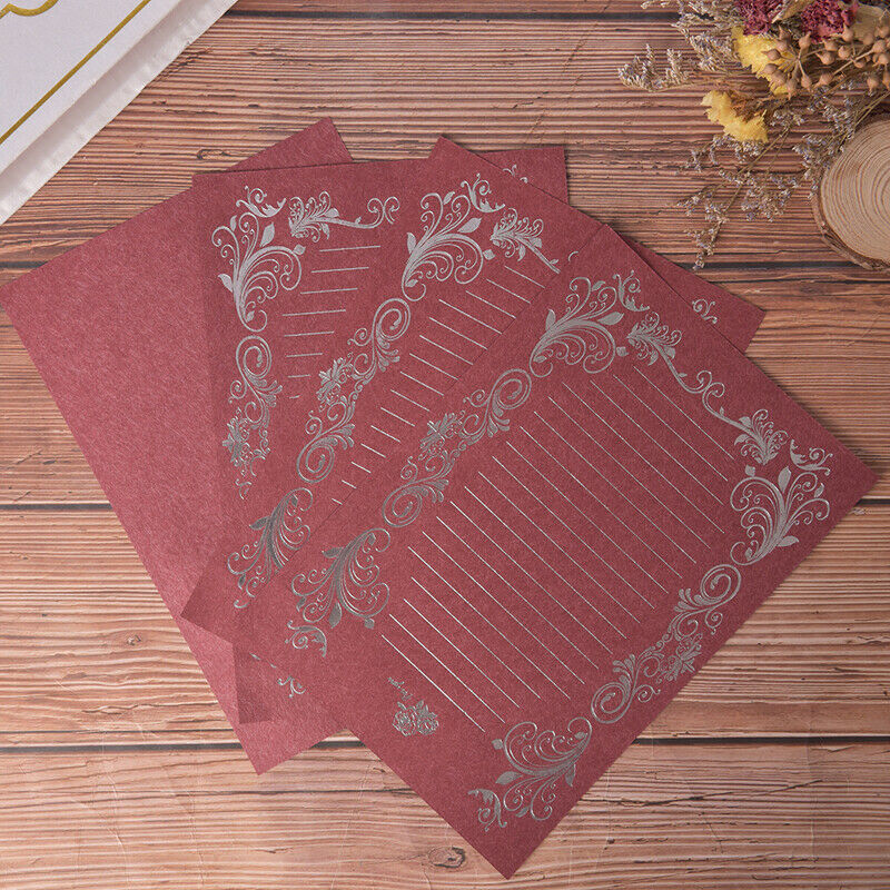 4PCs/Pack Retro Hot Stamping Envelope Paper Romantic Pattern Letter Stati.l8