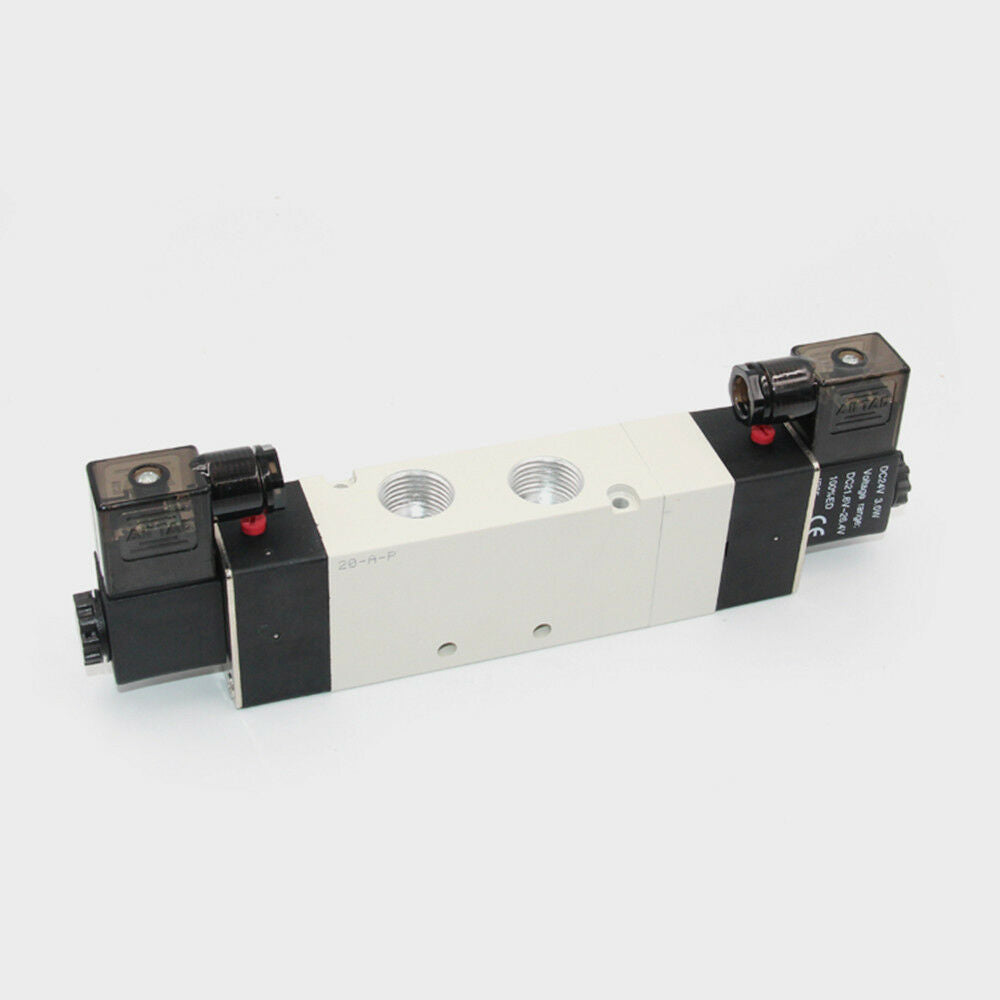 1PCS Solenoid Valve 3 Position 5 Way Double Head Pneumatic Air Control DC 12V