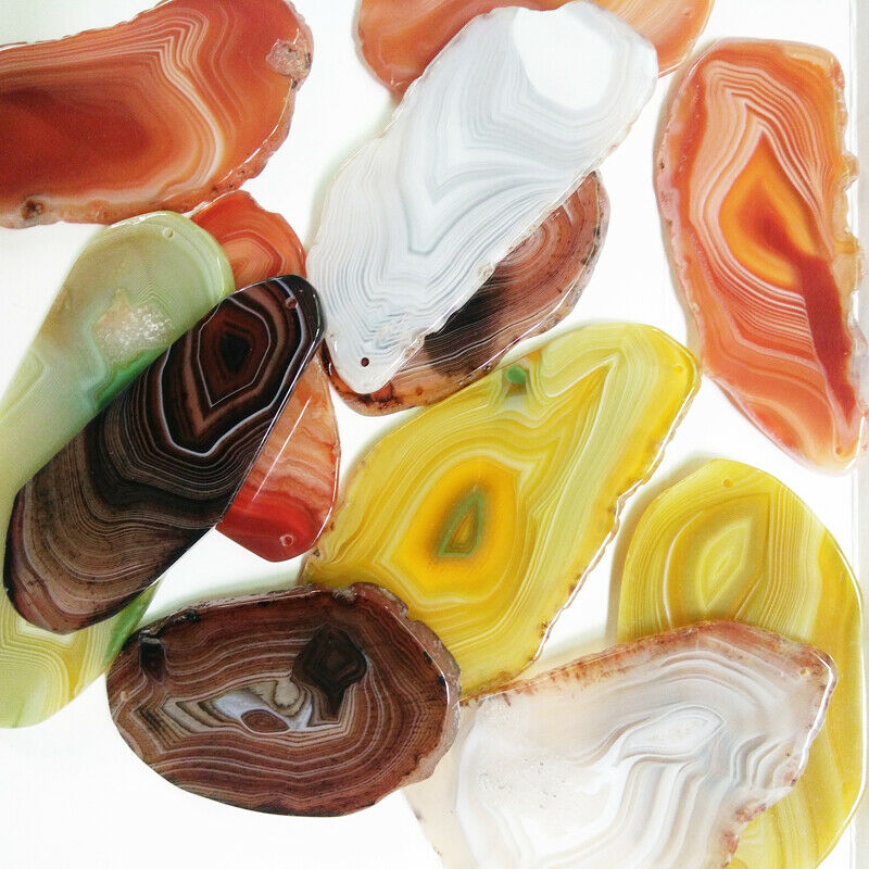 5 Lot Agate Slices Geode Polished Slab Quartz Wholesale Randomly Picked 7.5cm