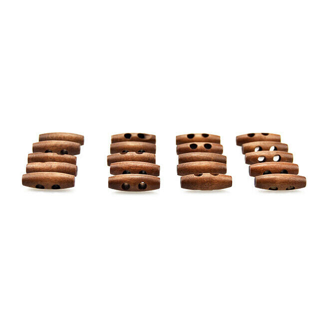 50 Pieces Olive Shape Wooden Toggles Buttons 2 Holes Sewing Buttons for ClotheO9