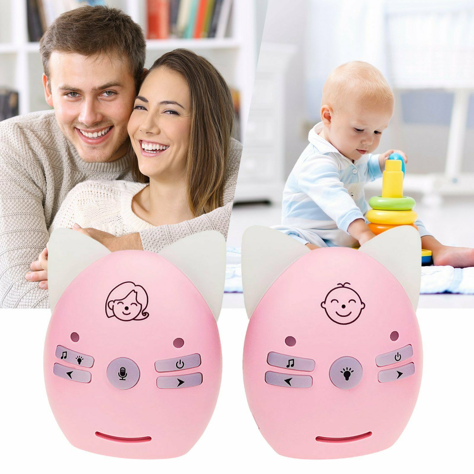 Baby Detector Infant Digital Audio Crystal Clear Voice AU Plug Pink AU plug