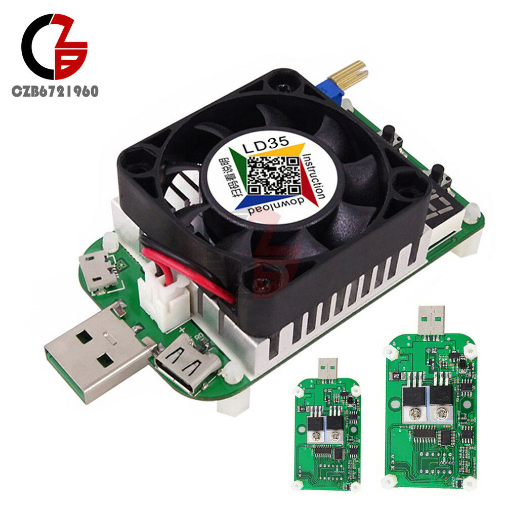 4-Bit 5A 35W LD35 Electronic Load Resistor USB Interface Discharge Battery Test