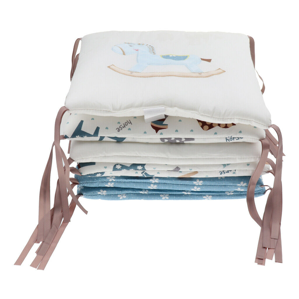 6 pieces baby cotton cot bed protection - horse