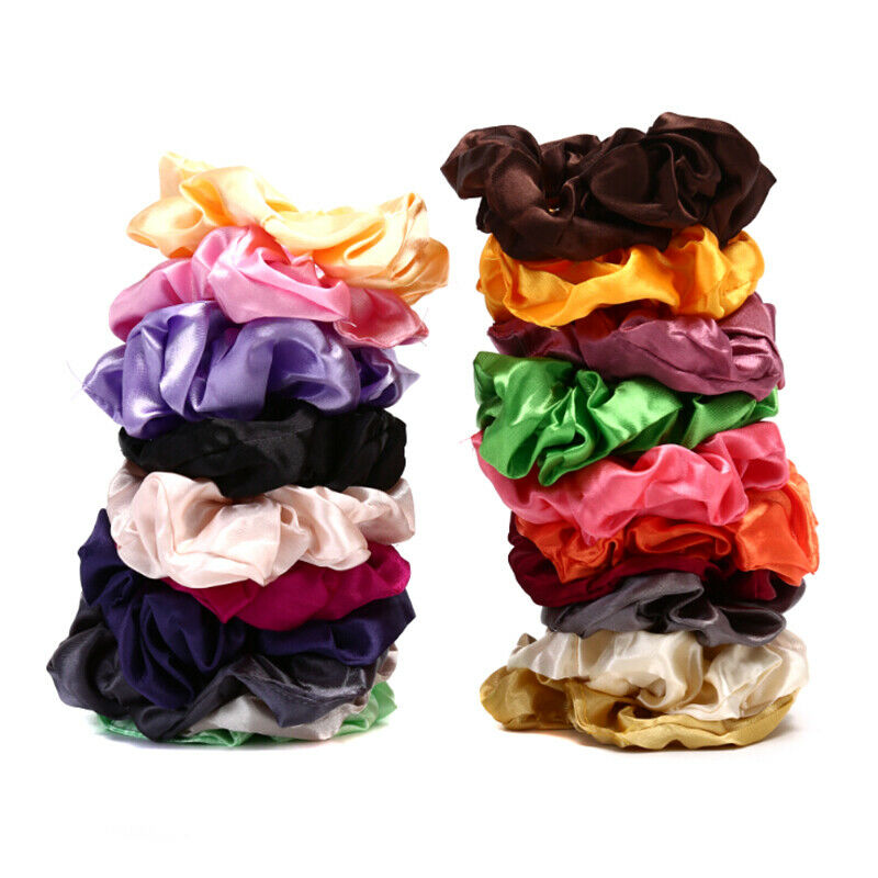 40 Pcs Hair Silk Scrunchies Satin Elastic Hair Bands Hair Ties Ropes Hair _A FG