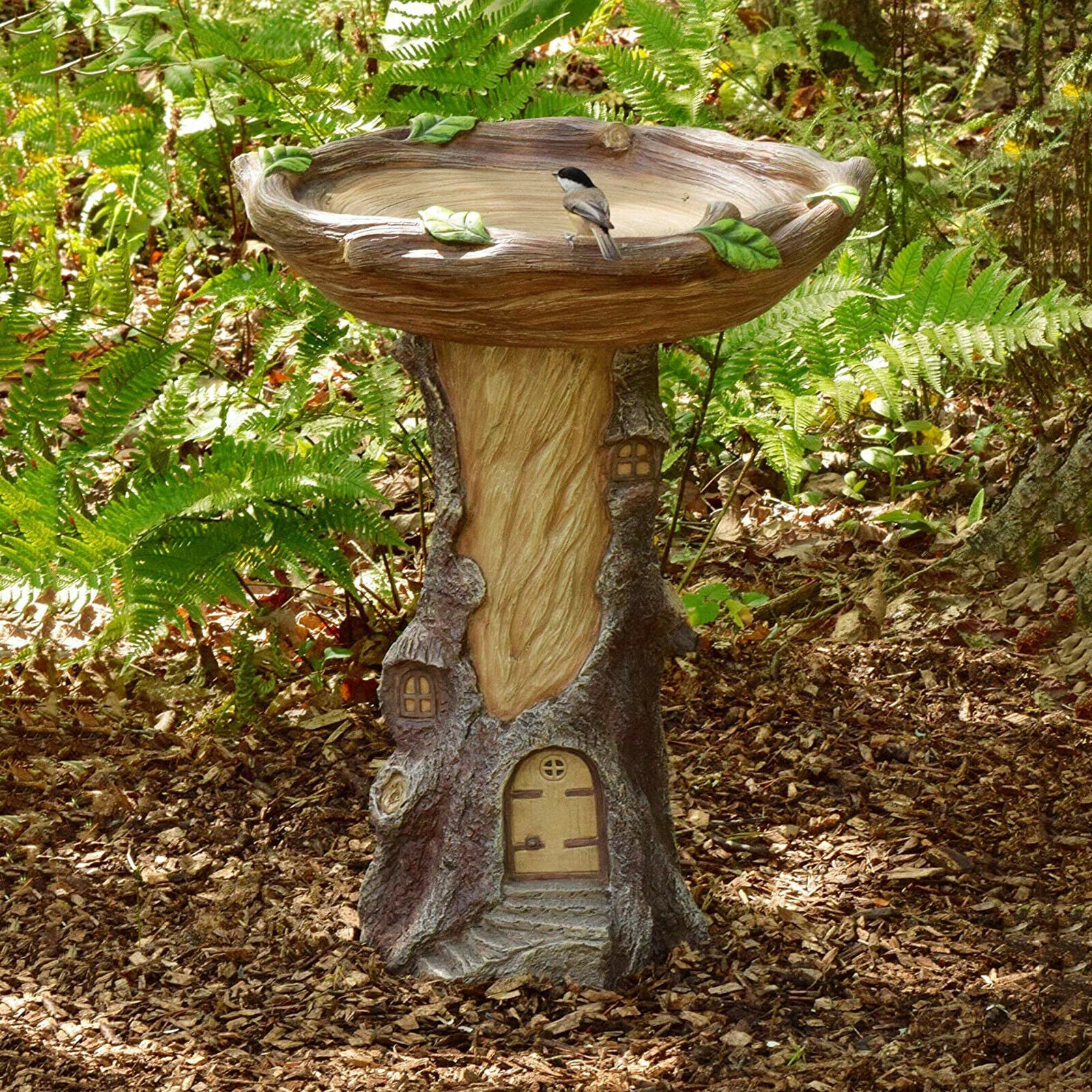 Tree Wild Bird Bath Feeder Bowl Garden Household Decor Statue For Balcony
