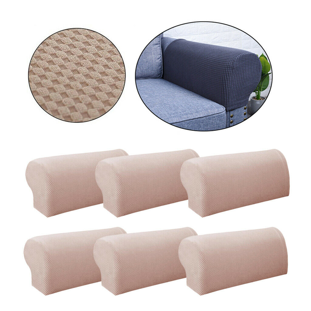 3 Pairs Thickened Stretch Polyester Sofa Armchair Armrest Covers Slipcovers