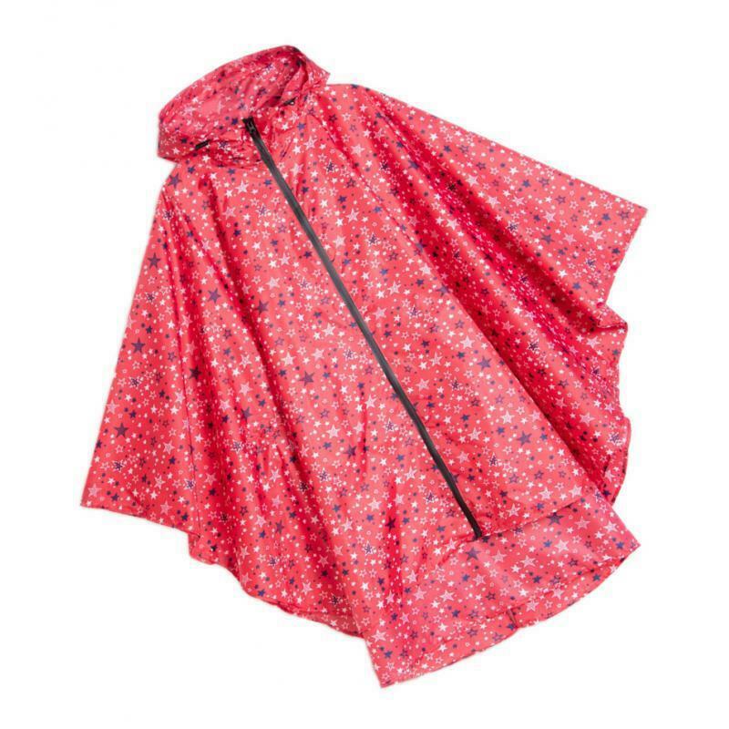 Female Unisex Lightweight Raincoat Packable Hooded Poncho Hiker Rain Jacket