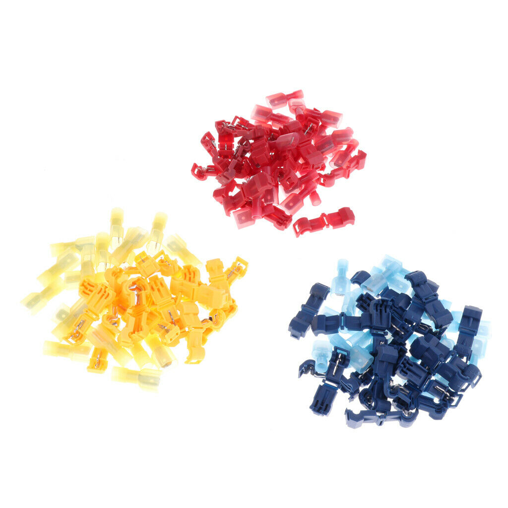 60 Pieces T-Tap Wire splice Connectors with Fully Insulated Male Terminals