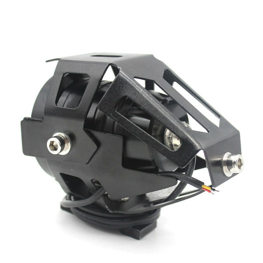1 Pair 125W  U7 LED Motorcycle Headlight Spot Fog Light Projector Angel Eyes