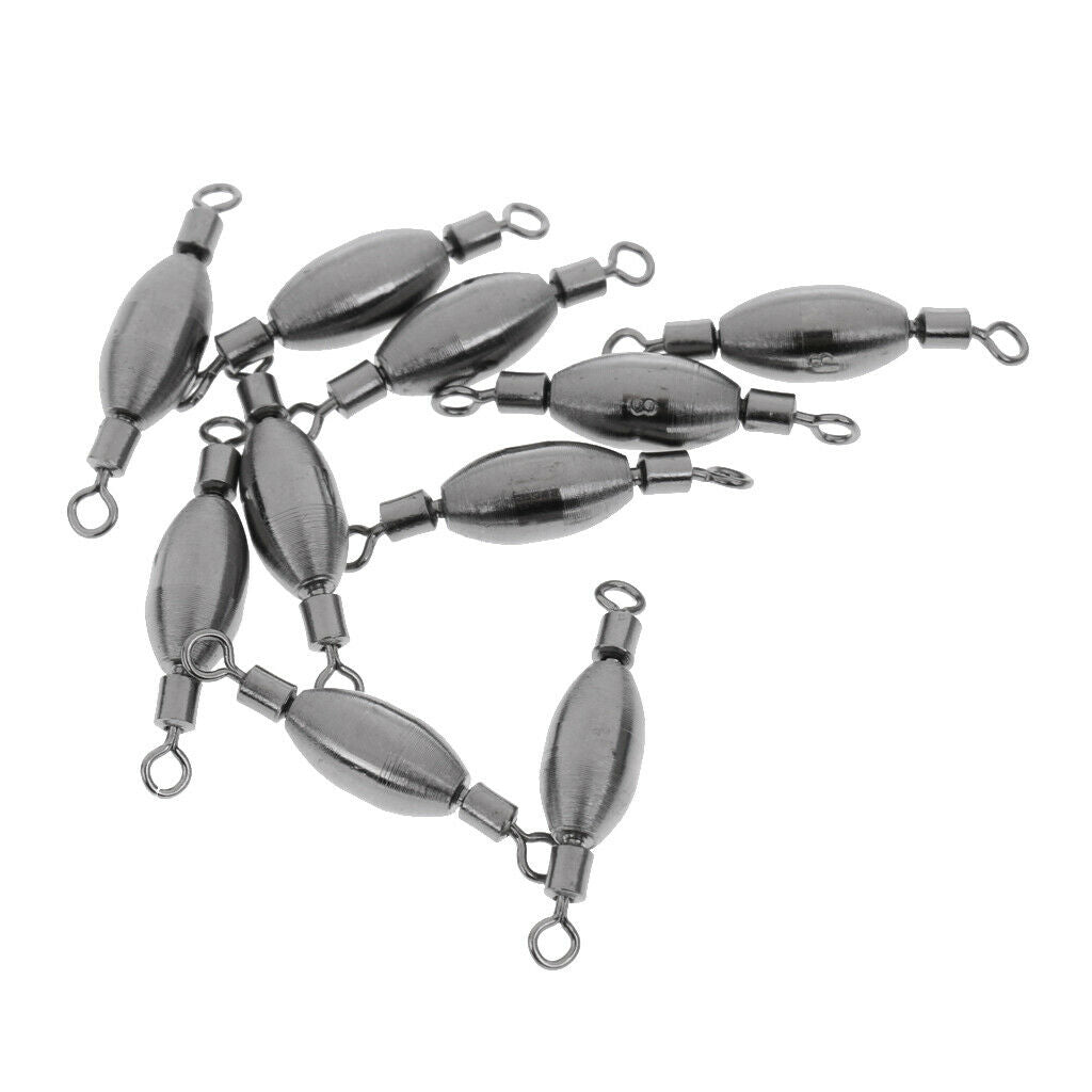 10Pcs Copper Quick Sinker Fishing Swivels Rolling Barrel Swivels Tackle 0.8