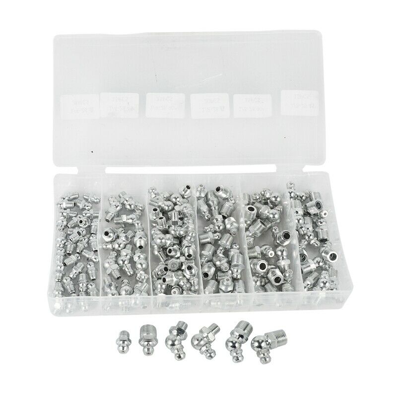120Pcs Iron Galvanized 90 Degree and 45 Degree and Straight Hydraulic Grease FN7