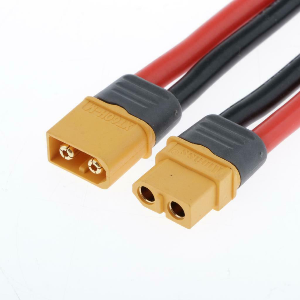 2x RC ESC XT60 Plug Male Female Connector Adapter Extension Cable Wire 10AWG