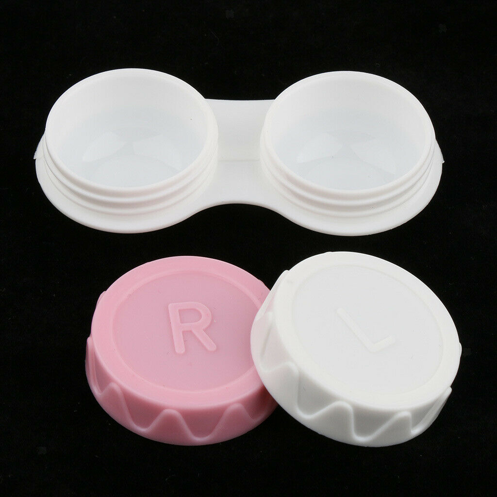 20 Pieces Mini Contact Lens Box Travel Lenses Cases Container Holders Pink