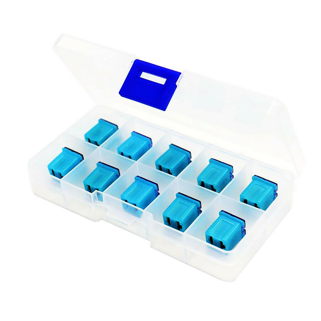 10x Blue 20AMP 32V F2822-Z JCASE Box Shaped  Square Female Short Push In Fuse