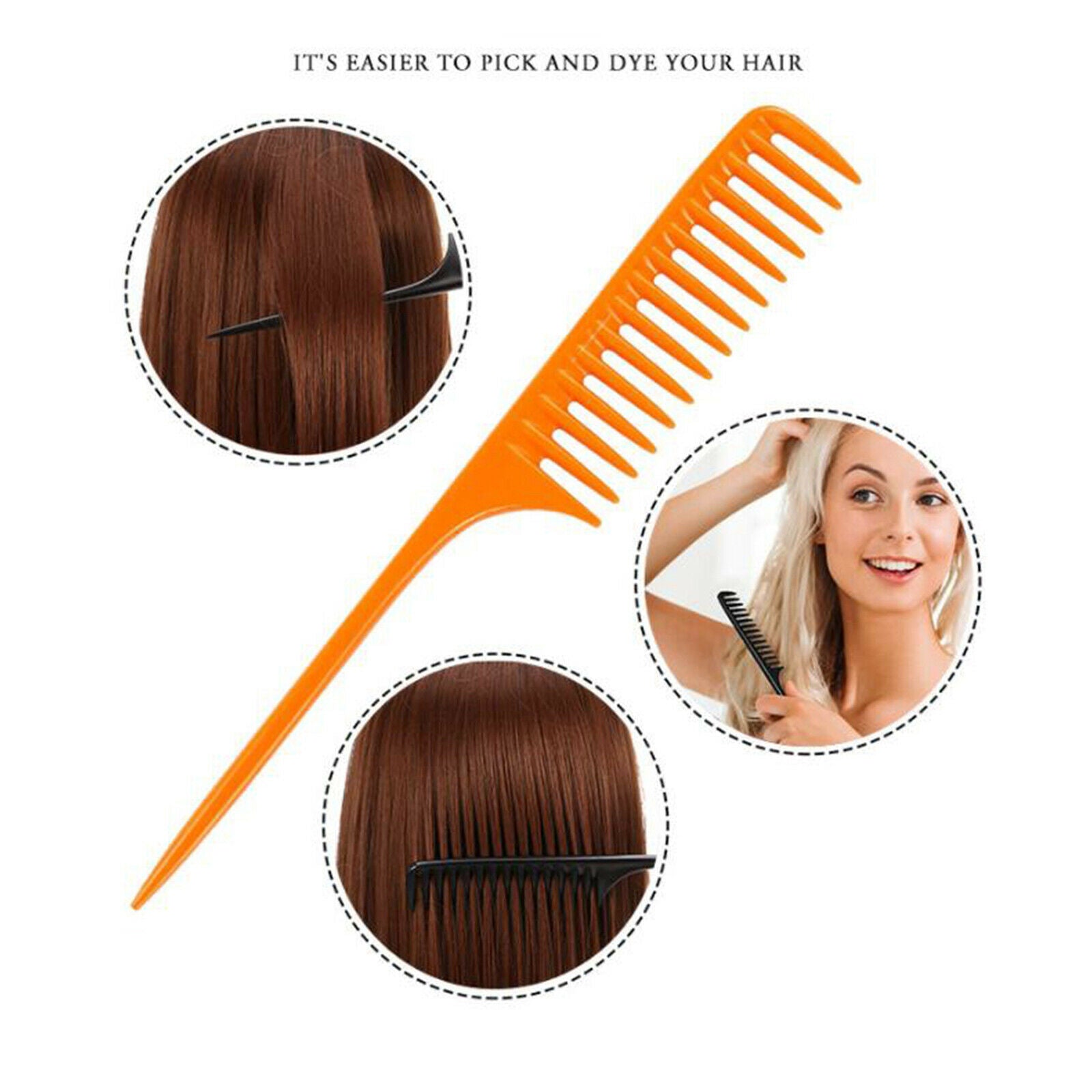 Wide Tooth Tail Comb Carbon Fiber for Women Men Barbers Hairdressing â€‹Comb