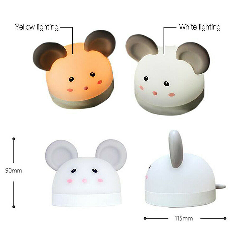 Modern LED Children's Digital Alarm Clock Table Rechargeable Night Light