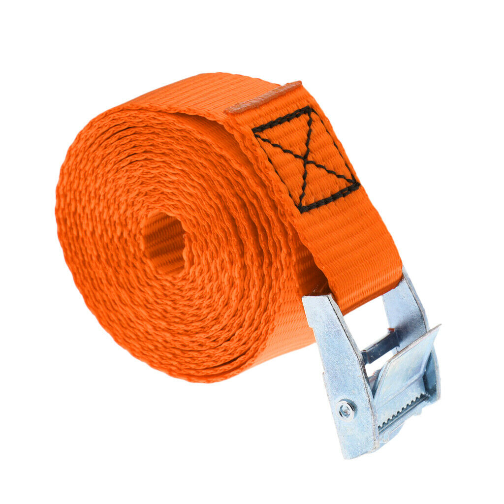 Orange Cam Buckle Tie Down Lashing Strap Roof Rack Trailer 25mm x 2.5m Long