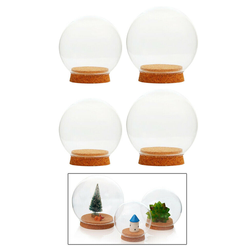 4Pack Glass Cleal Succulent Terrarium Bottle DIY Decoration Desktop Display