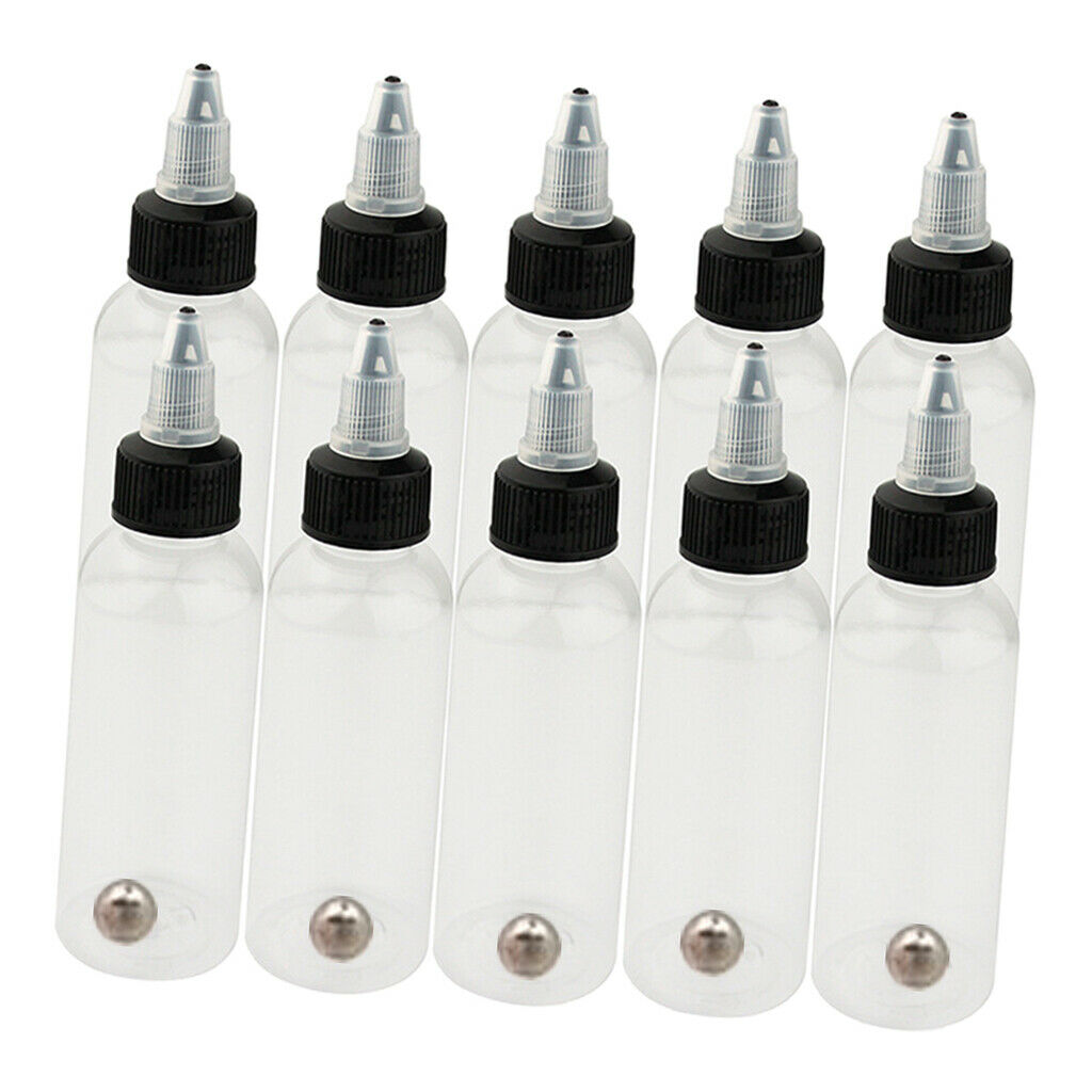 20Pcs KD001 Clear Tattoo Paint Airbrush Ink Pigment Boston Bottles LDPE 60ml