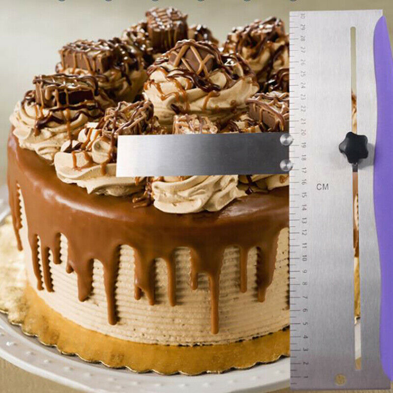 Adjustable Cake Scraper Baking Crisp Corners Cakes Comb Metal Cake Edge SmooBDA
