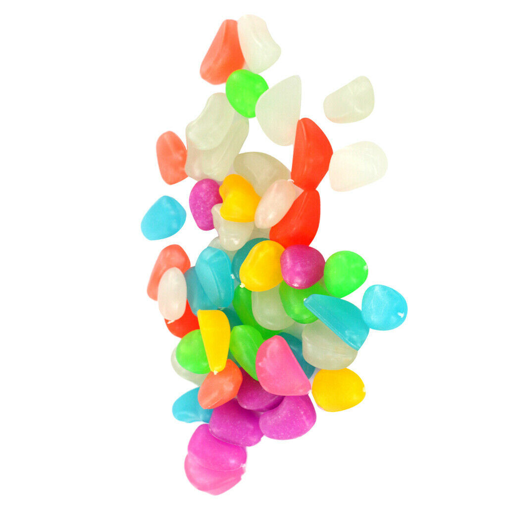 50x Glow Stones Luminous Pebbles Riverstones Fish Tank Aquarium Decoration