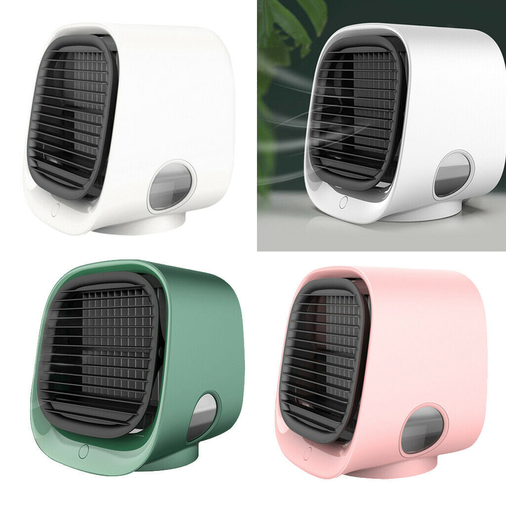 2x Mini Air Container 3-in-1 Desktop Cooler Purifier Home 3-Speed Cool Water