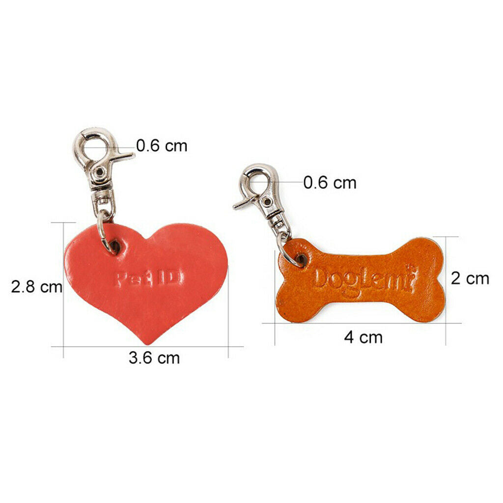 Pet Dog Cat Identity ID Tag Collar Puppy Metal Neck Pendant Keychain Heart