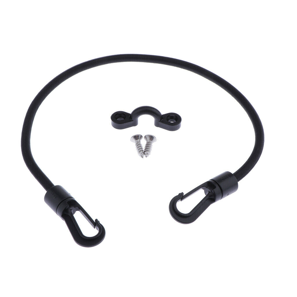 Kayak Bungee Cord Leash Paddle Keeper Holder With 2 Hooks And Pad Eye, Screw
