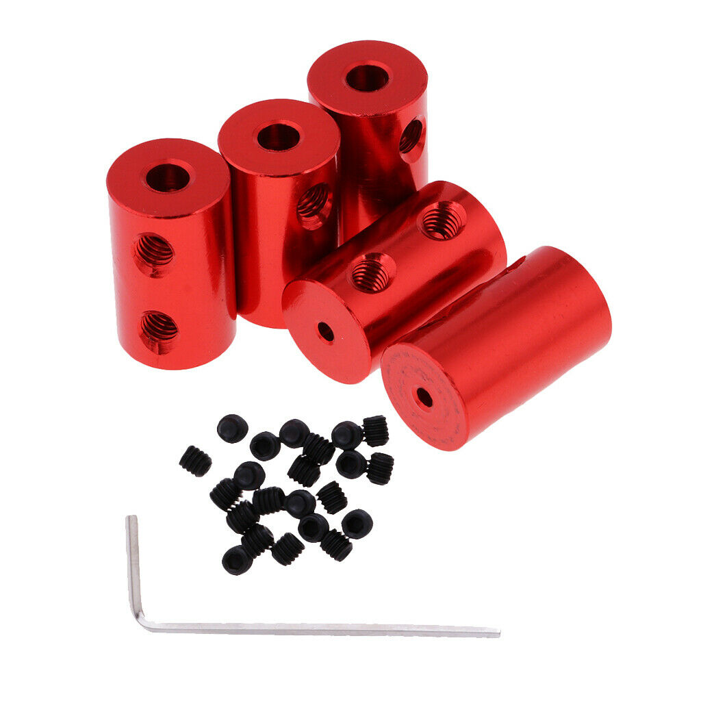 5 Pieces Motor Shaft Coupling Coupler with Wrench and Screw for RC Car 2-4mm