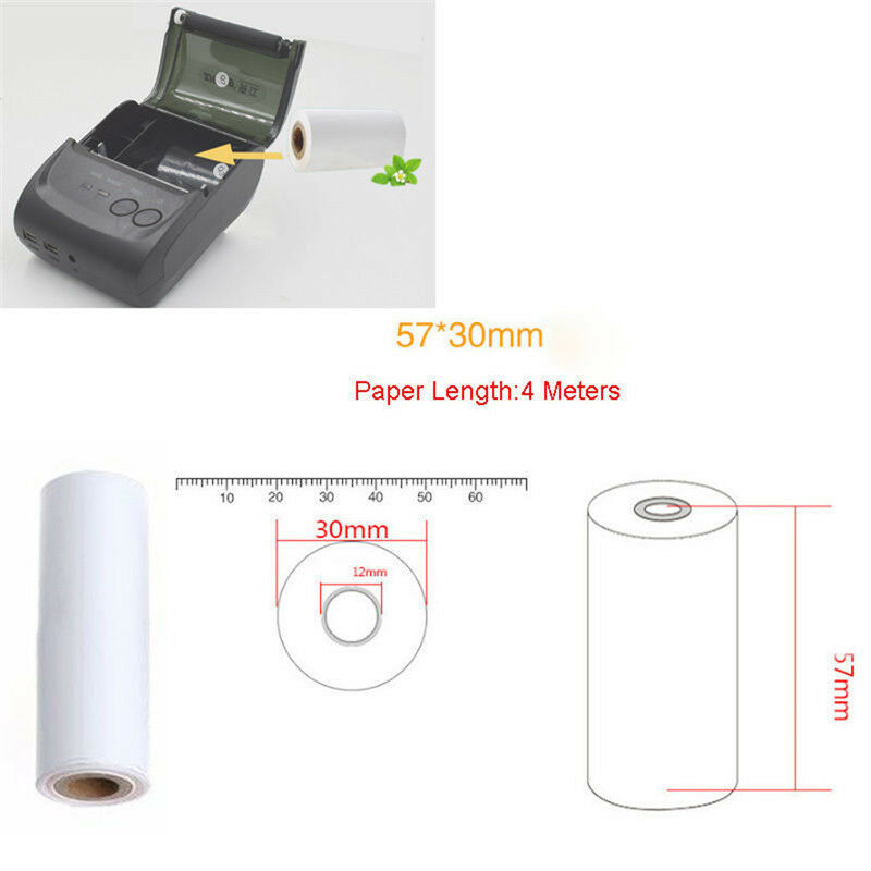 5PCS 57x30mm Thermal Receipt Paper Roll For Mobile POS 58mm Thermal Print.l8