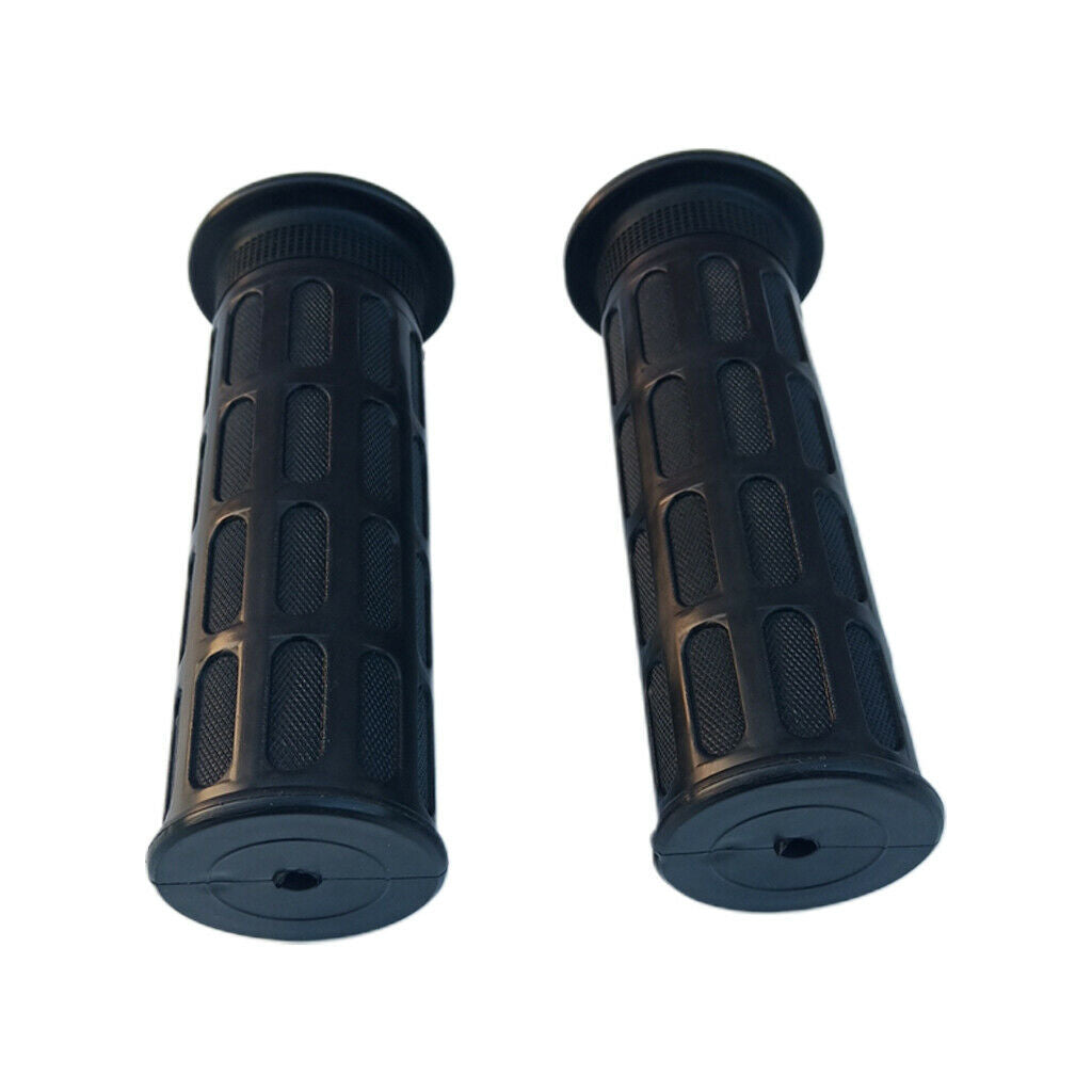 2pcs Black Rubber Non-Slip Handlebar Grips for Wheelbarrow, Tractors, Mowers