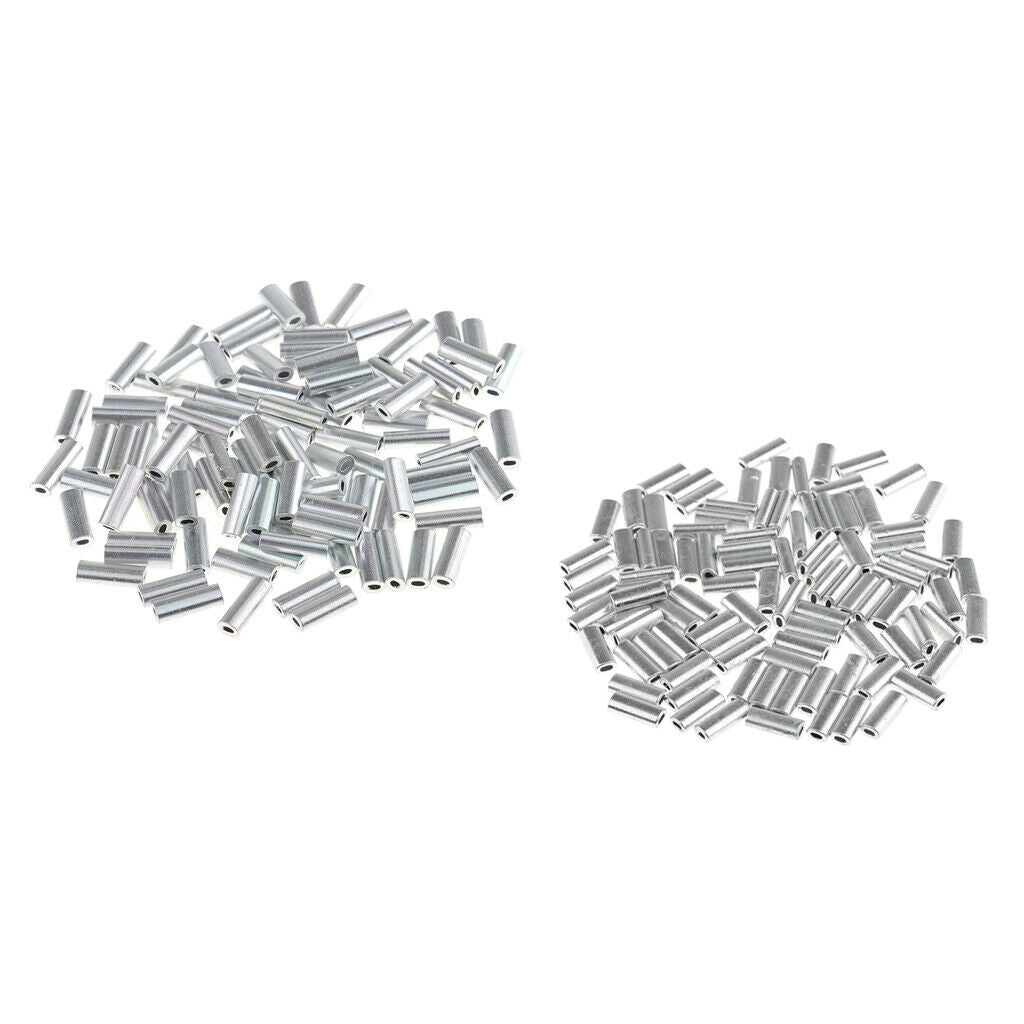200 Pieces Mini Aluminum Oval Crimp Kit, 10 mm Length Single Crimp Sleeve Set