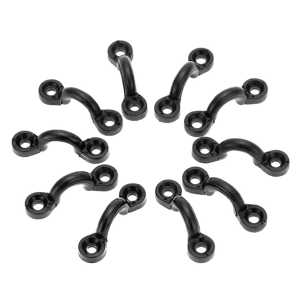 10 Kayak Pad Eyes - 20   Rivets With Screw Nuts - Bungee Fishing Kit