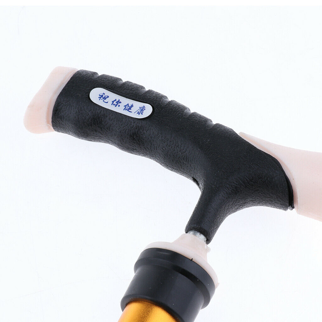 Adjustable Alloy Walking Stick Elderly Cane Hiking Trekking Pole Brown