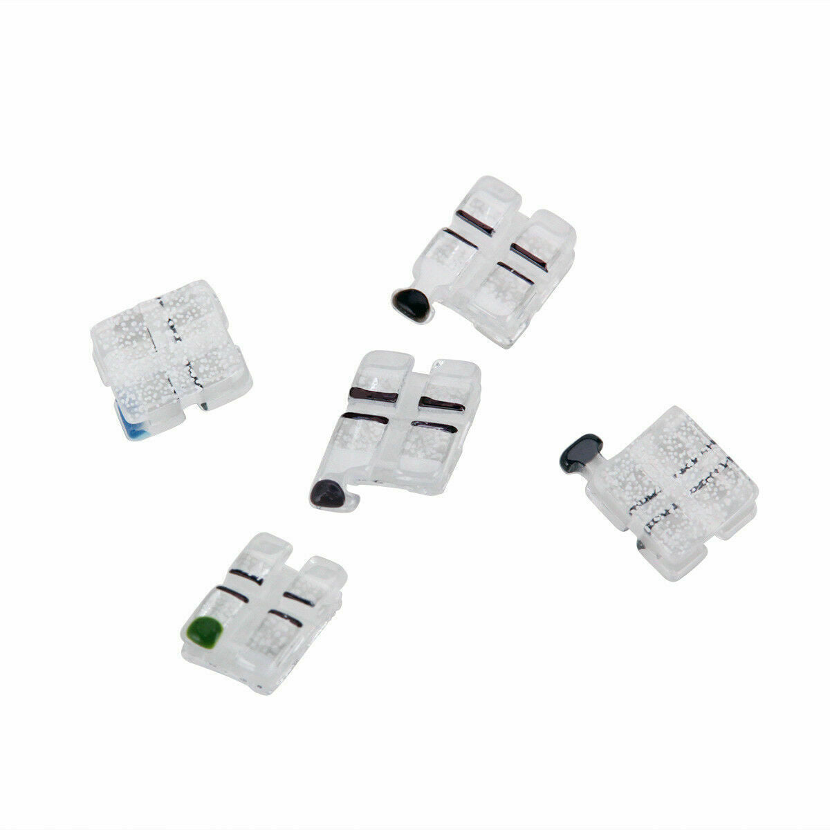 10 Kits Dental Orthodontic Ceramic Bracket Monocrystalline Roth.018" 345 Hooks