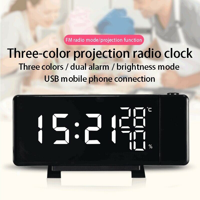 Multifunctional Alarm Clock Electronic Projection Clock Home Bedroom Creative H3