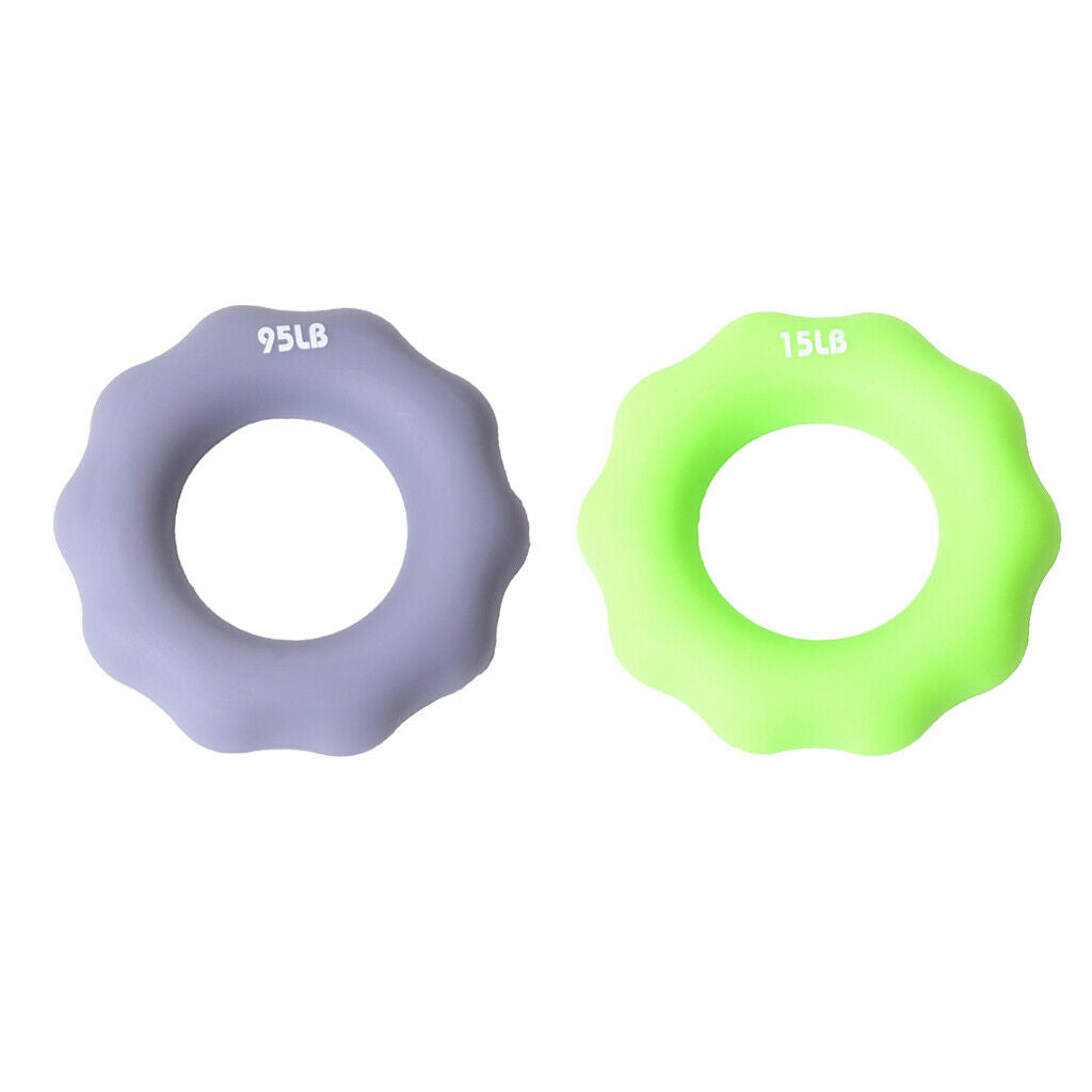 2 Pieces Silicone Hand Grip Strengthener Finger Resistance Bands For Forearm