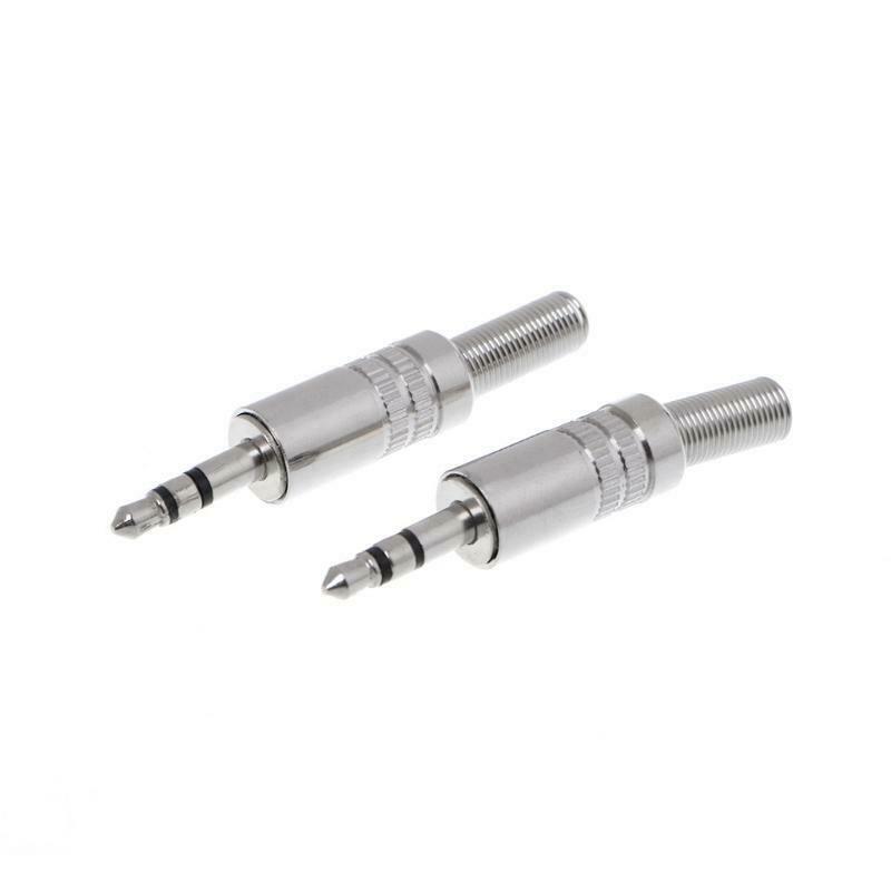 5 Pcs Metal 3.5mm 2 Ring 3P Stereo Jack Plug Cable Solder Adapter Terminal