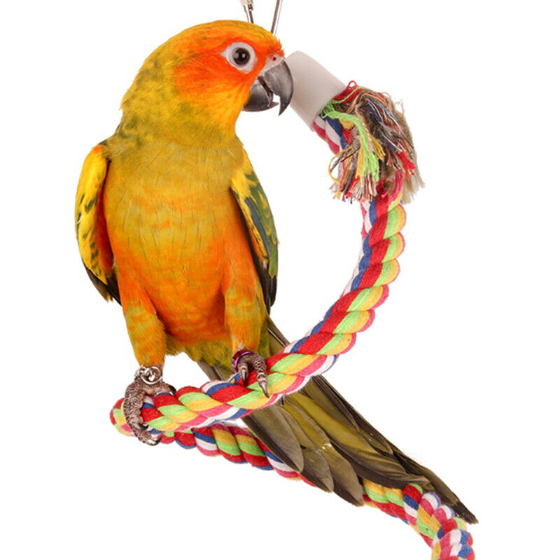 50cm/19.7in Bird Perch Spiral Cotton Rope Chewing Parrot Climbing Standin.l8