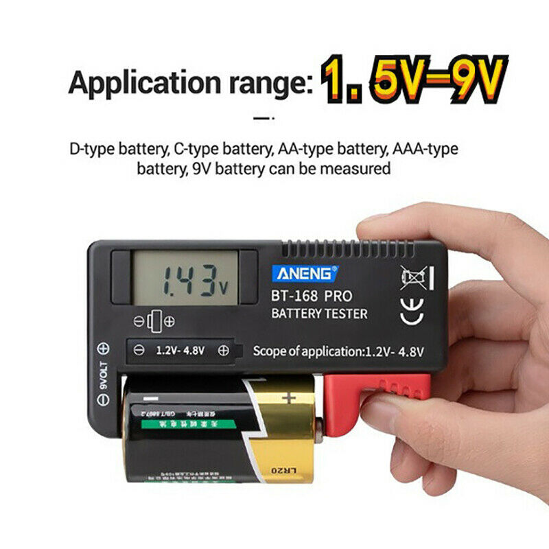 Digital Battery Capacity Volt Tester Check Battery Voltage Current Meter Tes C!