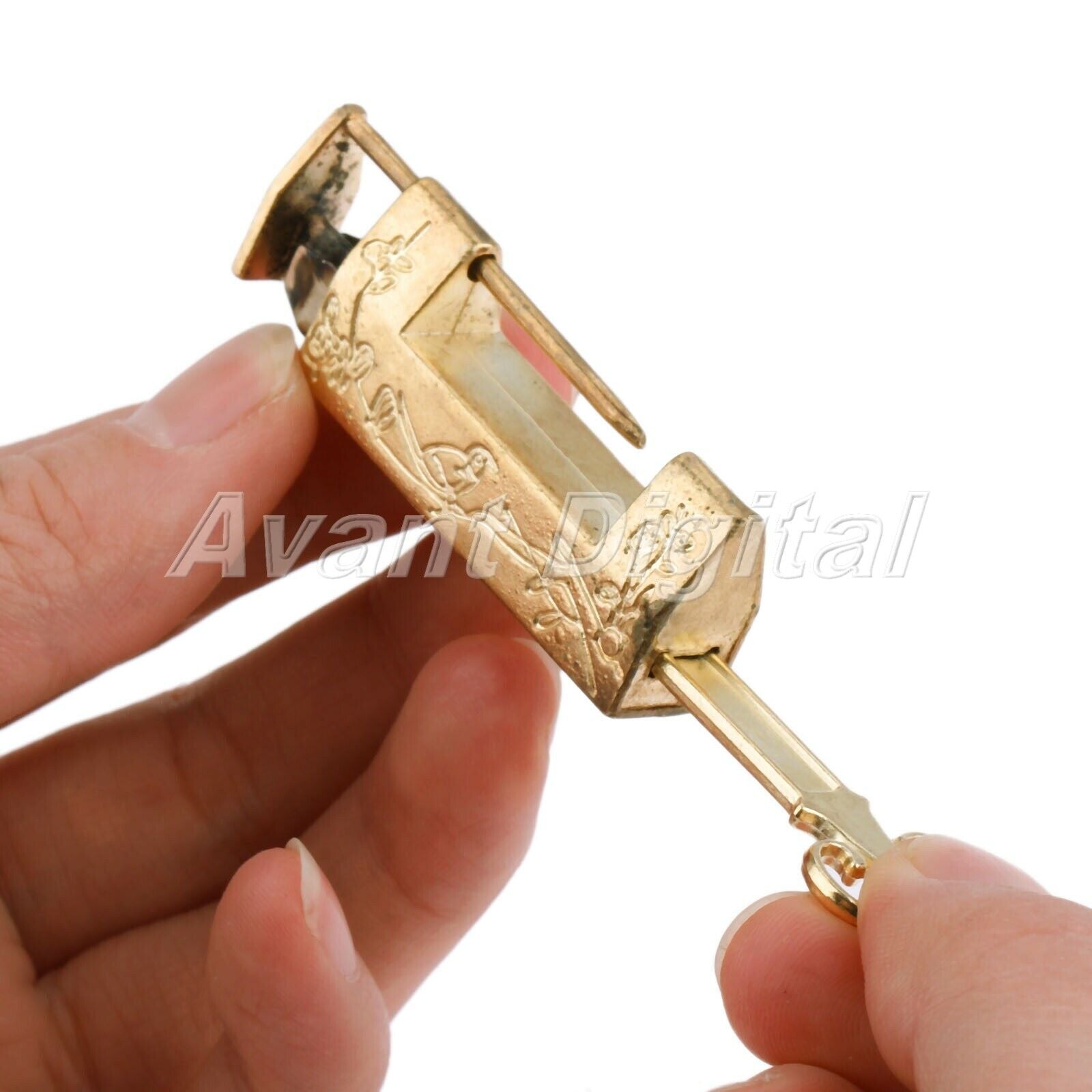 42*10*18mm Carve Flower Bird Padlock & Key Cabinet Jewelry Box Suitcase Hardware