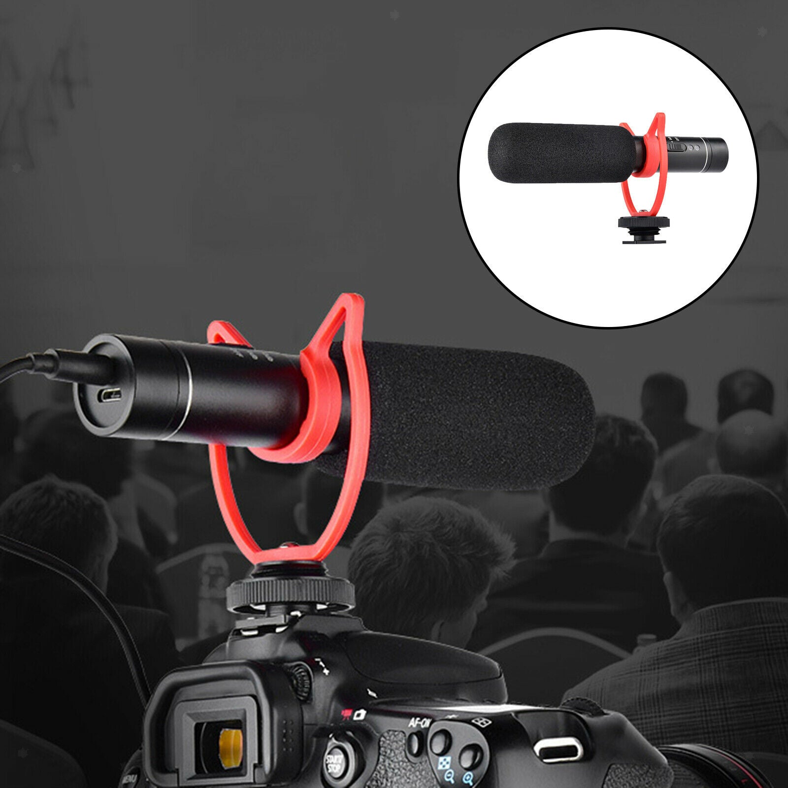 Shotgun Microphone Video Mic Set Windproof Cotton for Camera Laptop Desktop