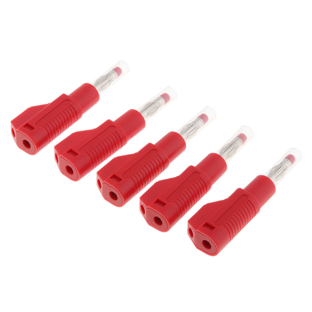 5 pieces 4mm banana plugs for test probes instrument meter plugs red