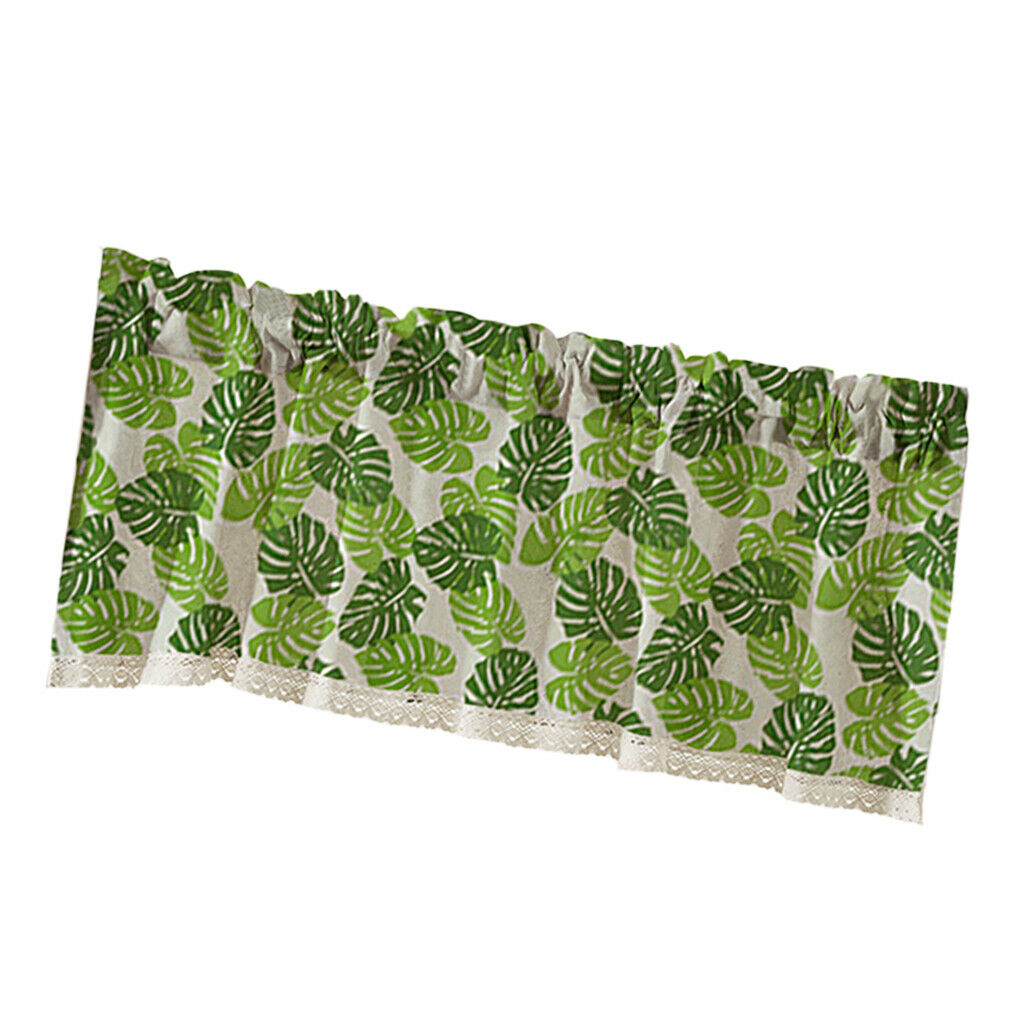 Cafe Window Curtain Semi-Sheer Kitchen Curtain Tier Green - 130x41cm