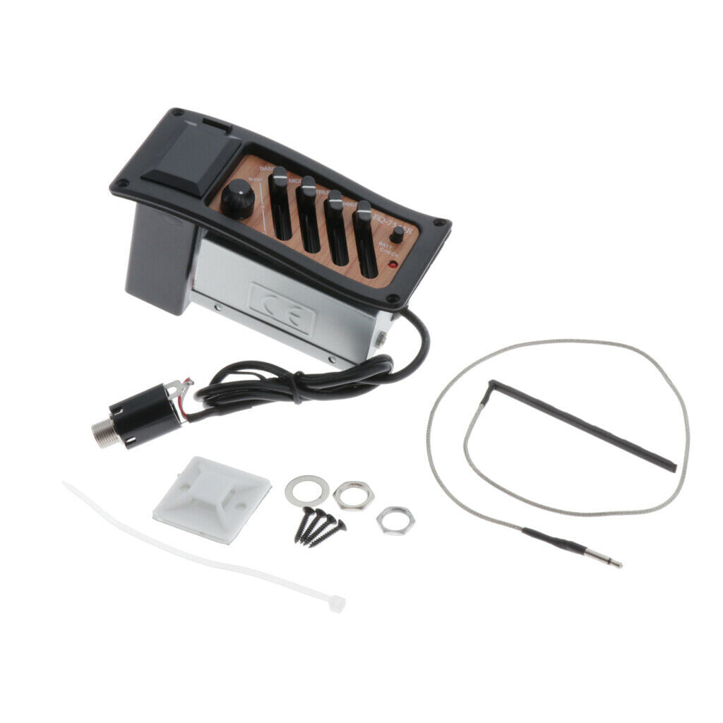 1pc Folk Guitar Pickup EQ Equalizer Pre-Amp Piezo Tuner Active EQ-7545R
