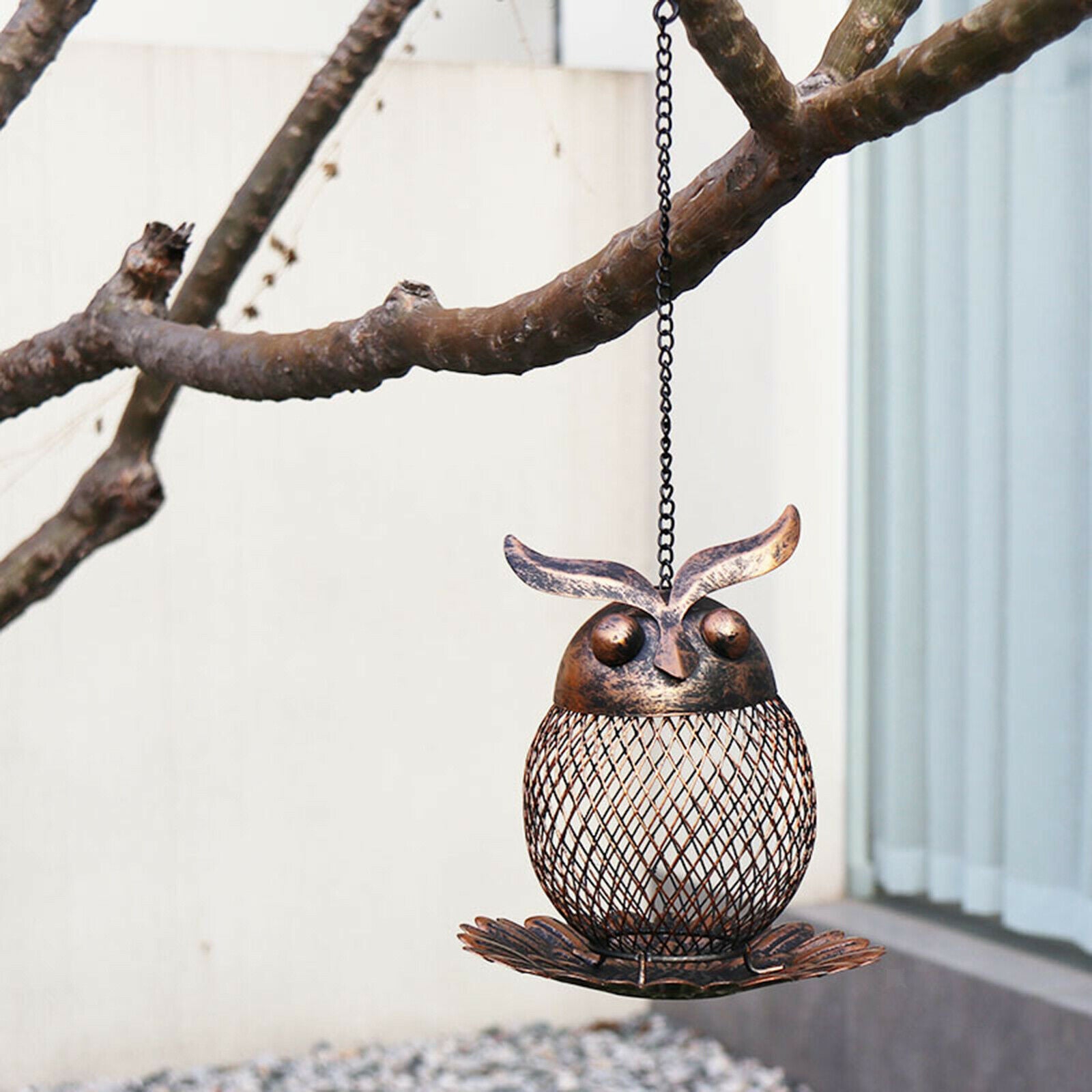 Outdoor Bird Feeder Attracting Birds Iron Frame Garden Decor Birdfeeder
