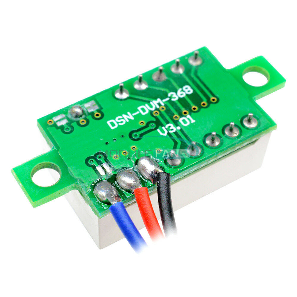 Red 3 Wires 0.36â€³ DC 0-30V LED Panel Voltage Meter 3-Digital Display Voltmeter
