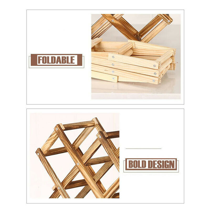 Collapsible Wooden Wine racks bottle cabinet stand Holders wood shelf organiBDD
