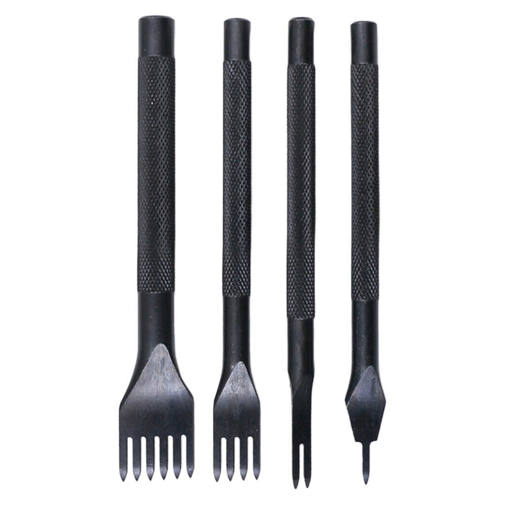 4pcs 3mm Pricking Leather Punching Stitching Punch Tool Set 1+2+4+6 Prong